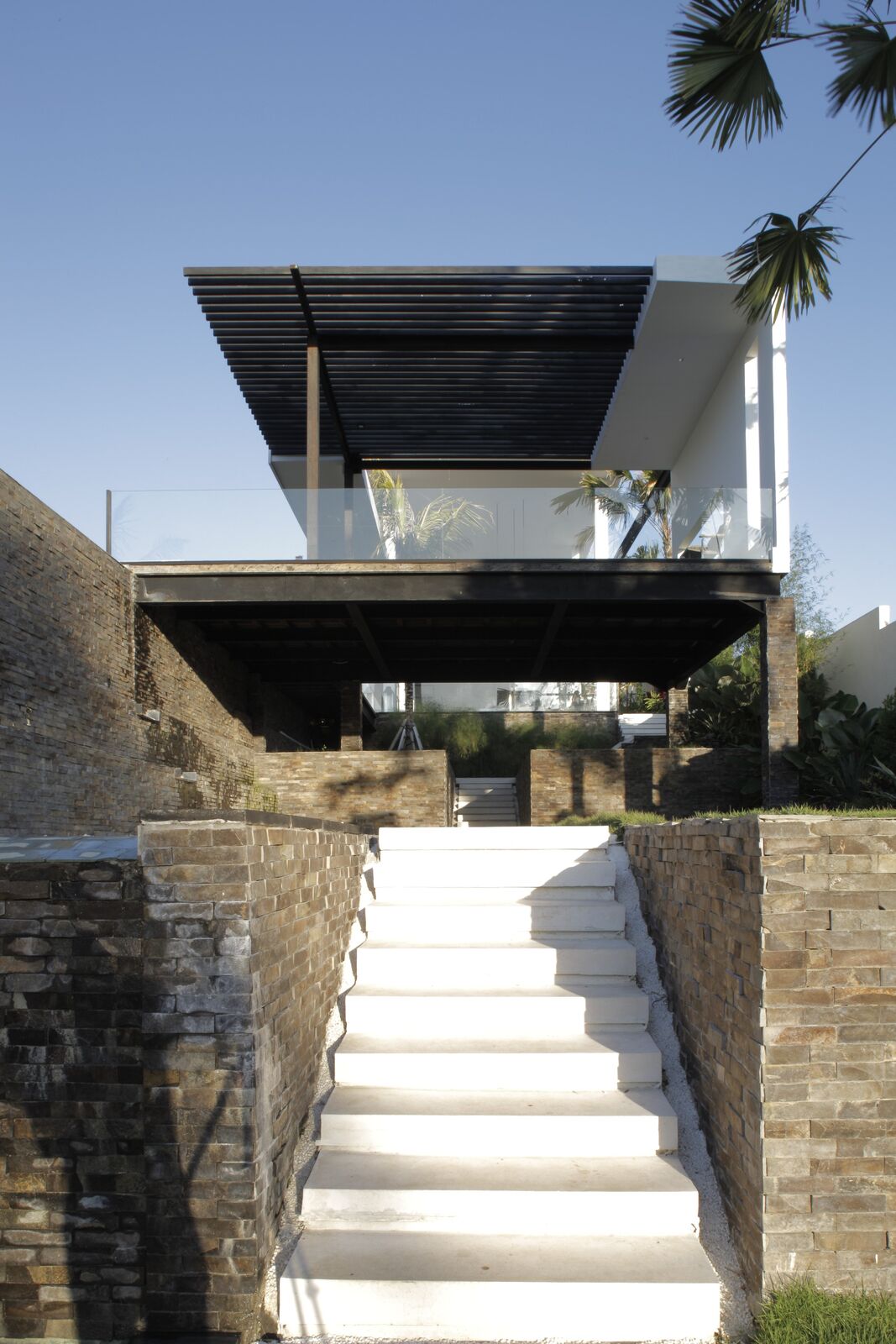 Villa suami stairs form garden