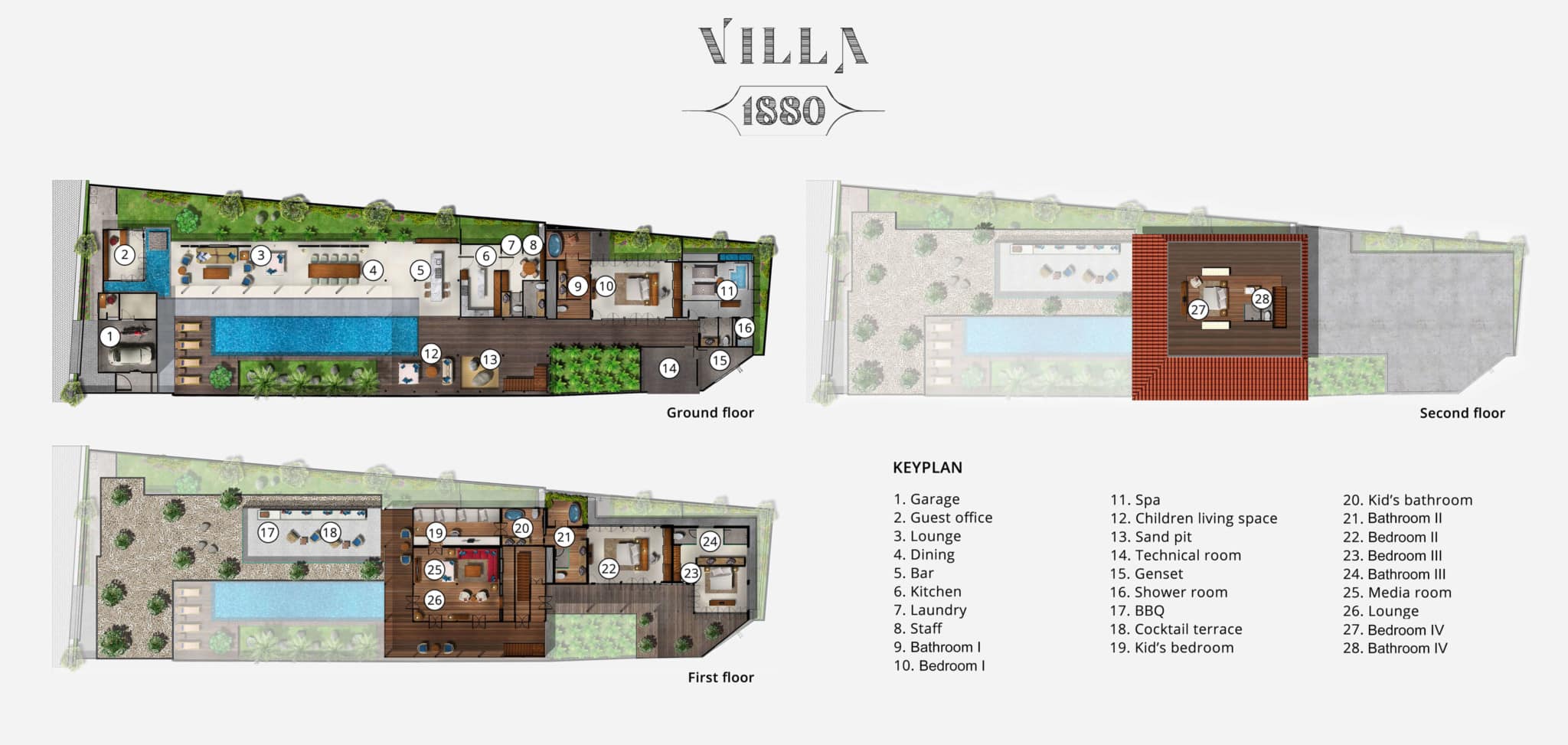 floorplan villa 1880 - seminyak julias bali