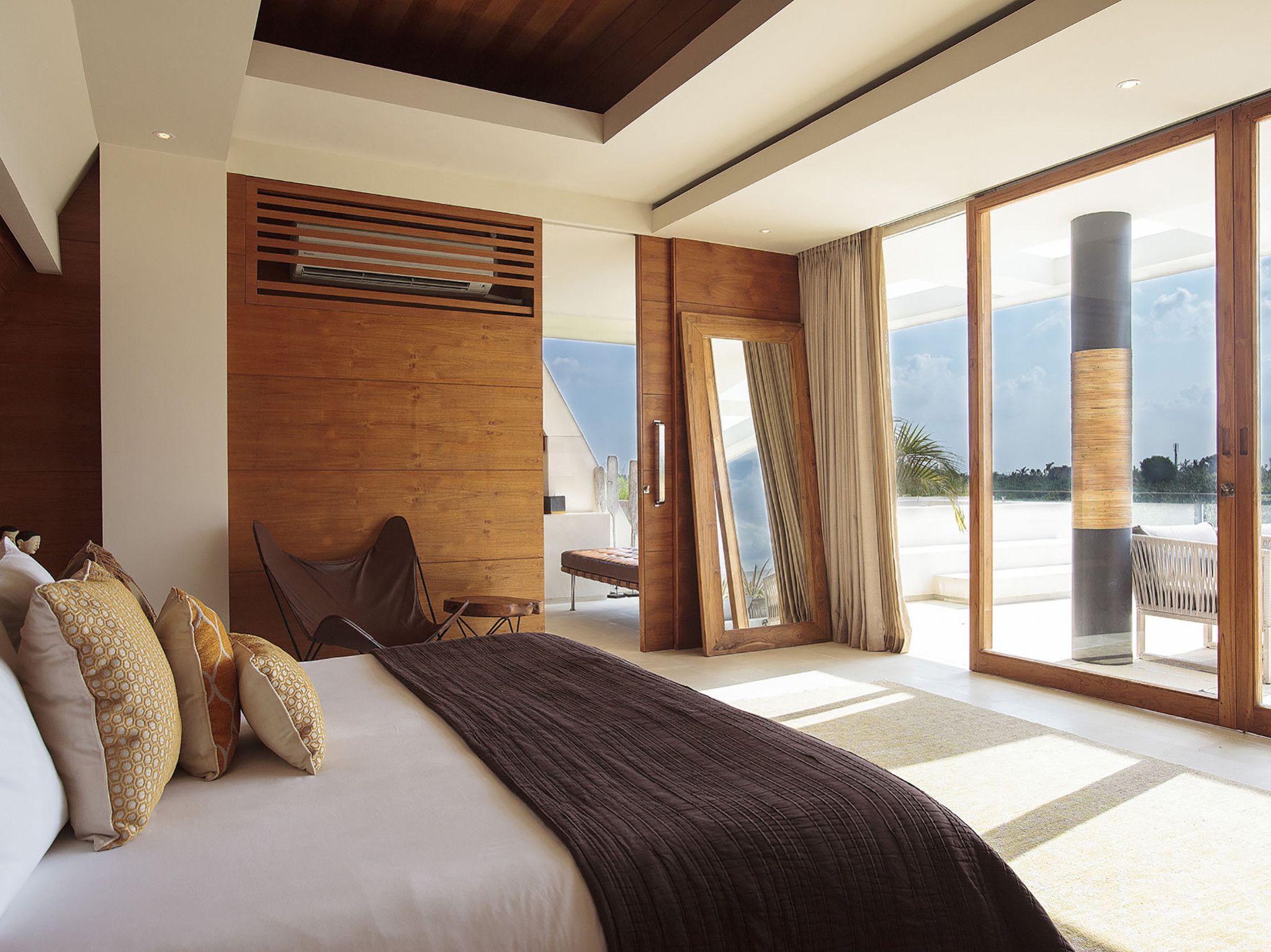 The Iman Villa - Canggu Bali - Master bedroom view to the deck